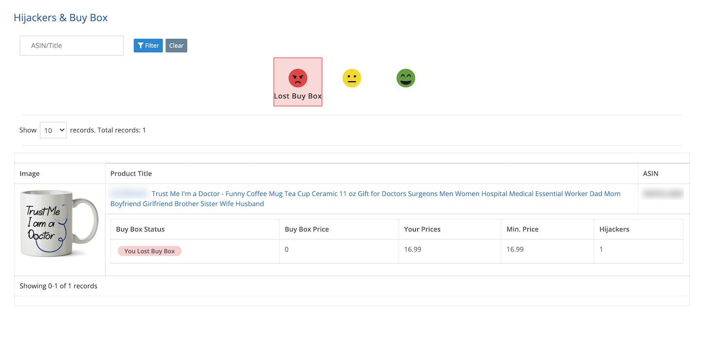 Hijacker & Buy Box Status Tracker Hijacker & Buy Box Status Tracker