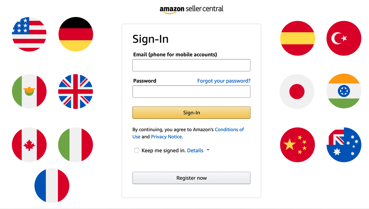 Works with all Amazon Marketplaces Works with all Amazon Marketplaces